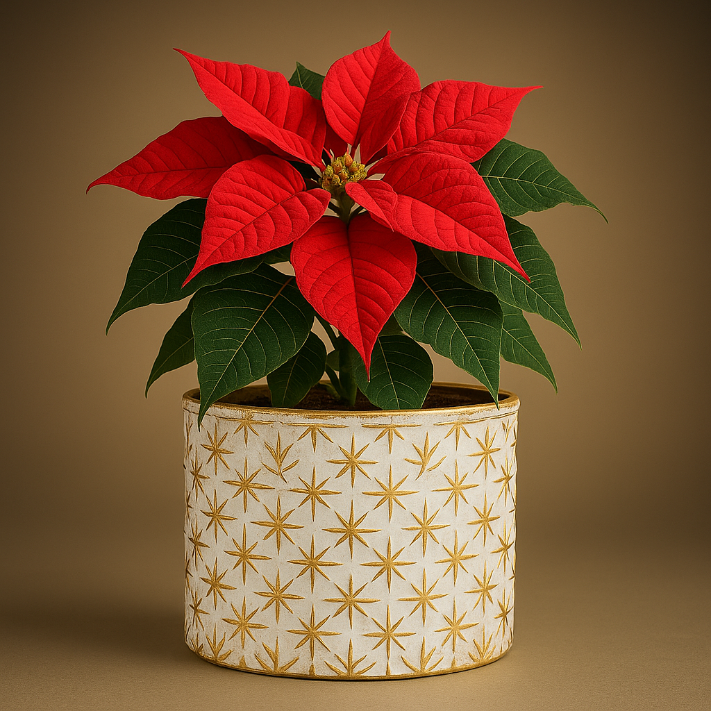 Medium Festive White & Gold Metal Container