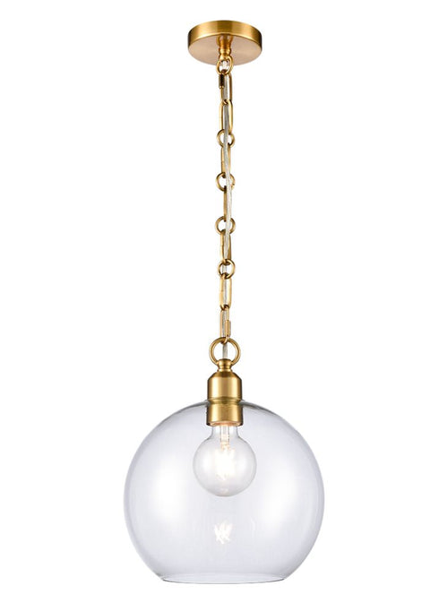 <p>Glass pendant on beautifully designed chain fitting, the gilt link chain lifts this pendant to another level. <br></p> <p>W: 24 cm H: 44 cm (Min) 179 cm (Max)</p>