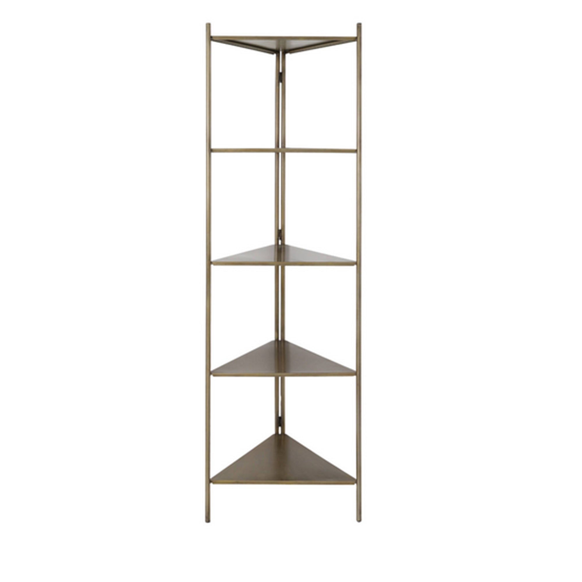 Gold Metal Corner Display Cabinet - CLEARANCE