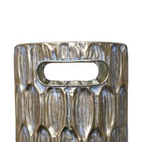 Tall brass coloured umbrella stand, a really chic item for your hallway.