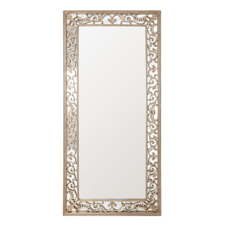 White Aged Metal Arched Mirror 133 cm