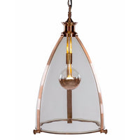 Large Copper & Clear Glass Clad Pendant - CLEARANCE