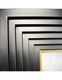 Large Black Metal  Ridged Mirror 187 cm x 107 cm