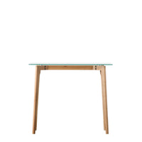 Oak Console Table Glass Top