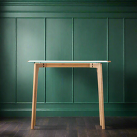 Oak Console Table Glass Top