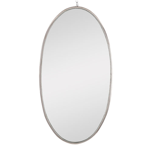Oval Mirror Silver Frame 55 x 100 cm