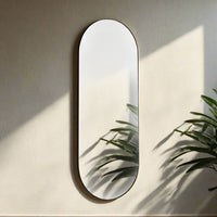 Minimal Black Oval Mirror 150 cm x 60 cm