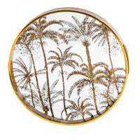 Palm tree round trays. The trays are clear transparent, not mirrored.
These decorative trays are a simple yet impactful way to elevate your space. They offer both style and function, helping you keep things organized while also contributing to your home's aesthetic. Whether you're using them for displaying personal items, serving guests, or simply as a decorative pieces, these stylist trays can enhance the beauty and practicality of any room.