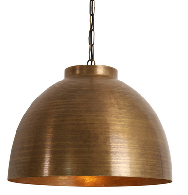 Large Raw Old Bronze Hanging Lamp - CLEARANCE
