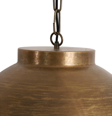 Large Raw Old Bronze Hanging Lamp - CLEARANCE
