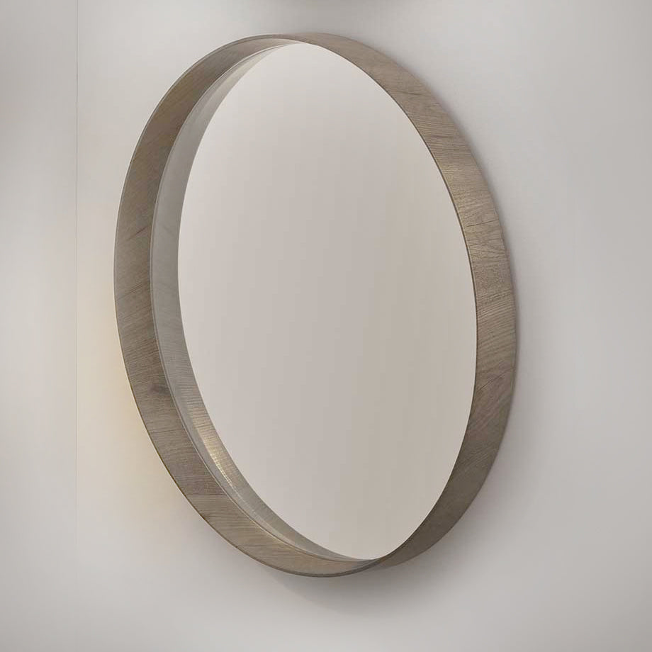 Circular Wooden Scandi Mirror 74 cm