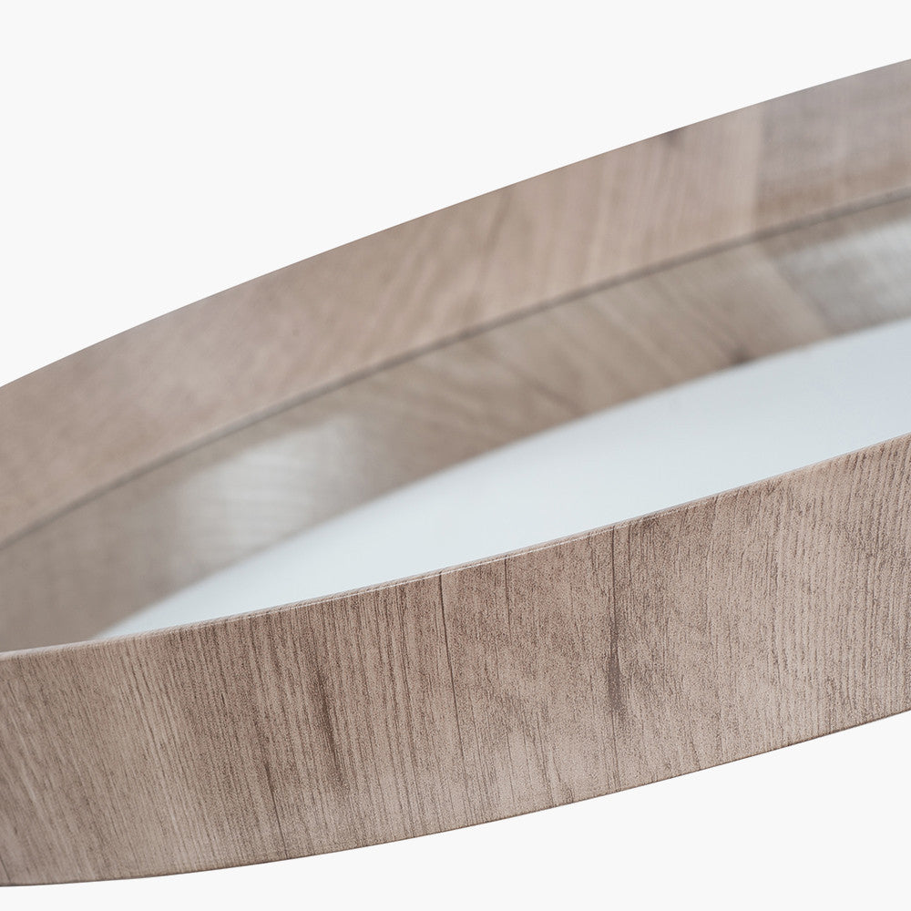 Circular Wooden Scandi Mirror 74 cm
