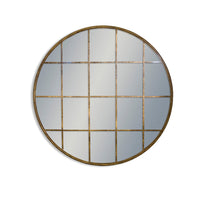 Circular Pale Gold Window Mirror 94 cm