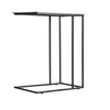 Sofa table in aluminium beaten metal with black iron legs, made to slide under a sofa. Tables in this shape are perfect space savers and in this fabrication adding glamour to any room.
