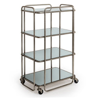 Drinks Trolley Silver Four Tier Shelves