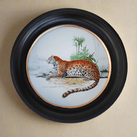 Elevate your decor with Leopard Print 38cm Wall Art in classic black and gilt frame. Perfect for a stylish impact. Size: W 38cm D 4cm.