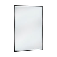 Stunningly simple mirror with a black metal minimal frame. The glossy metal border sets off the clear glass mirror to add shine and light to your space. Eight Sizes.