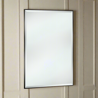 Stunningly simple mirror with a black metal minimal frame. The glossy metal border sets off the clear glass mirror to add shine and light to your space. Eight Sizes.