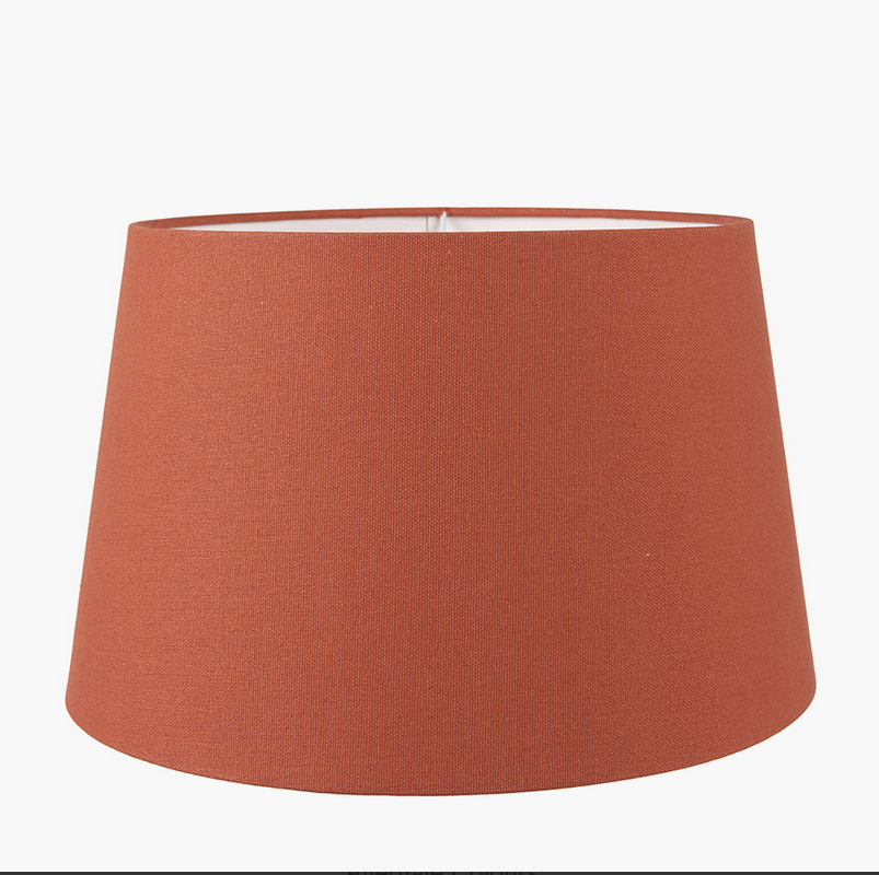 Tobacco-colored cotton tapered lamp shade in a minimalist design, available in six sizes. Perfect for modern and classic interiors by Decorexi.