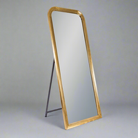 A tall gold framed beaded full length dressing mirror, perfect leant against the wall or pull out the integrated stand to see your full reflection before you leave the house. A perfect bedroom or dressing room mirror.