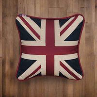 Classic Union Jack cushion in a smaller size, an iconic statement on your sofa. These iconic cushions never lose their appeal, beautifully made and finished to a high standard in a quality linen.