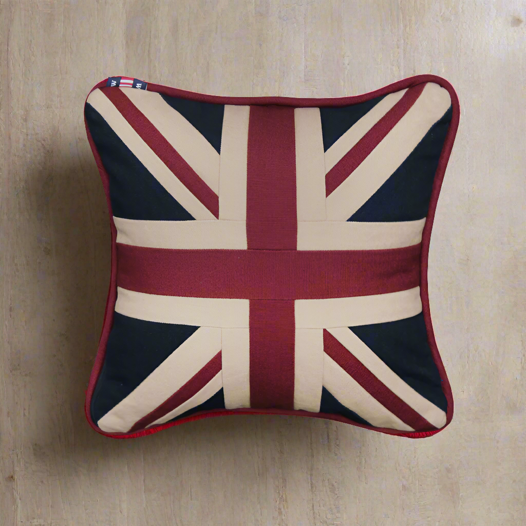 Classic Union Jack cushion in a smaller size, an iconic statement on your sofa. These iconic cushions never lose their appeal, beautifully made and finished to a high standard in a quality linen.