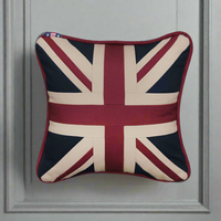 Classic Union Jack cushion in a smaller size, an iconic statement on your sofa. These iconic cushions never lose their appeal, beautifully made and finished to a high standard in a quality linen.