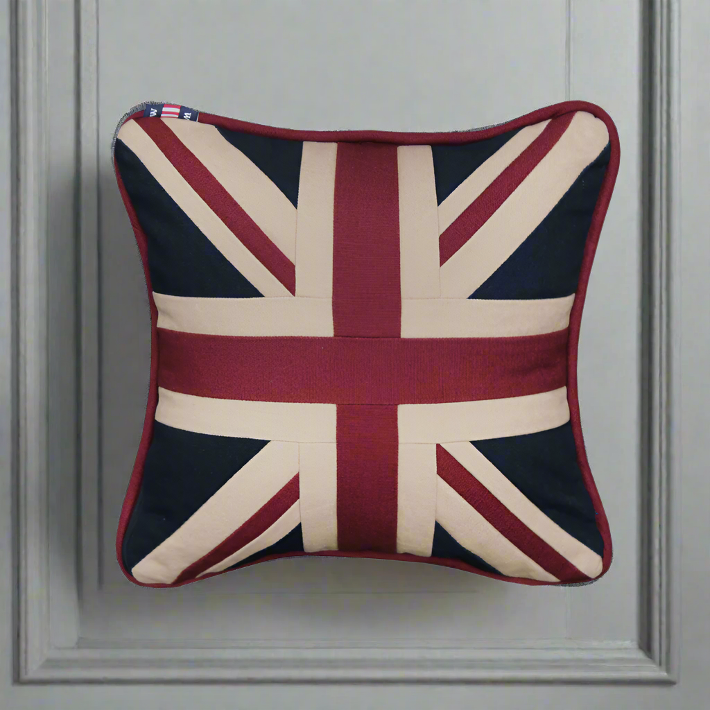 Classic Union Jack cushion in a smaller size, an iconic statement on your sofa. These iconic cushions never lose their appeal, beautifully made and finished to a high standard in a quality linen.