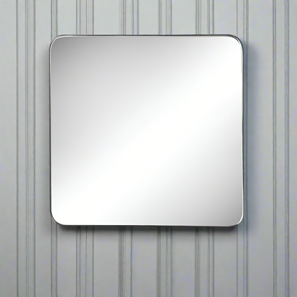 Medium size silver framed mirror, a great hall or bedroom mirror, with a brushed silver minimal frame to make the most of the reflective glass