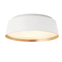 This elegant flush fitting fits tightly to the ceiling creating a beautiful glow around its base. The shade is in a soft white colour with a white diffuser. It is a perfect light for a low ceiling in any room.  A soft gold gilt finish adds to it's luxurious look.
H: 13 cm W: 44 cm 