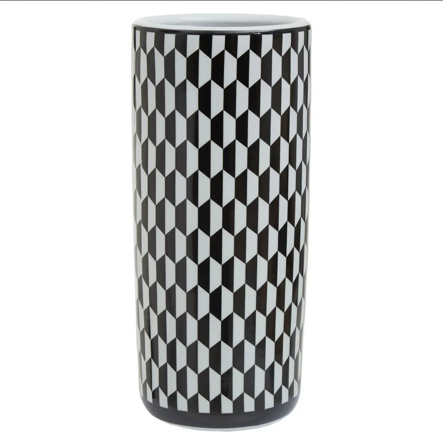 Ceramic Black and White Ceramic Umbrella Stand