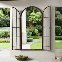 Arched Metal Window Mirror 'Door' Feature 170 cm x 90 cm