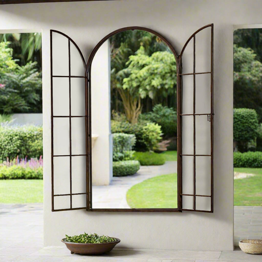 Arched Metal Window Mirror 'Door' Feature 170 cm x 90 cm