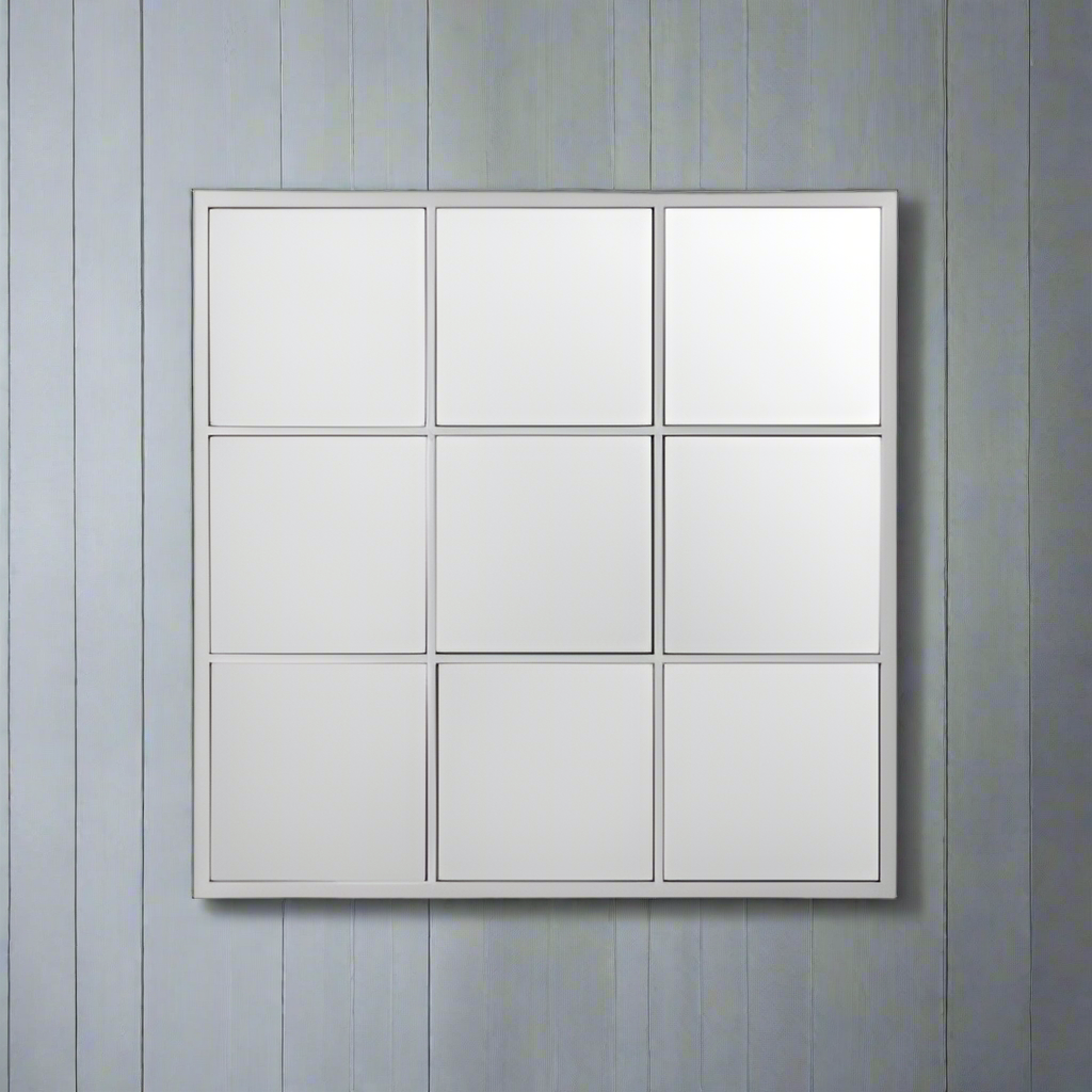 Silver Framed Window Mirror 80 cm