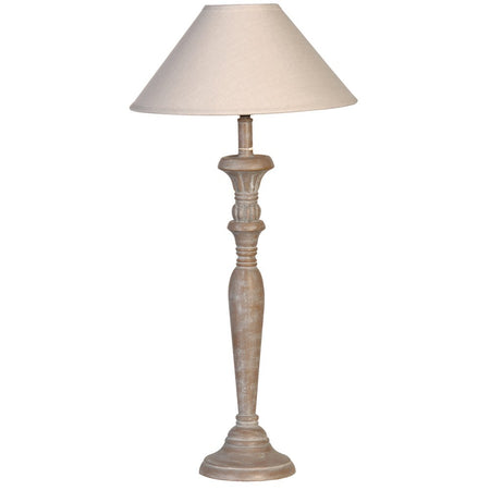 Rattan Lamp and Linen Shade 84 cm