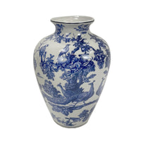 White & Blue Ceramic Vase.