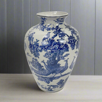 White & Blue Ceramic Vase.