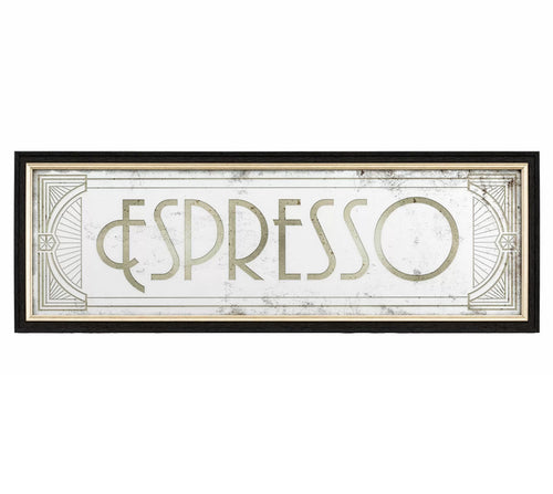 Mirrored Wall Sign "Espresso" 69 x 24 cm