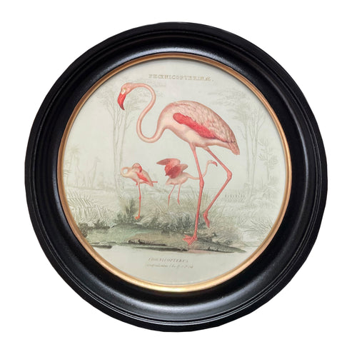 Round Flamingo Print 38 cm