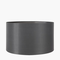 Grey silk drum shade.  Can be used as ceiling shades or for table & floor lamps.