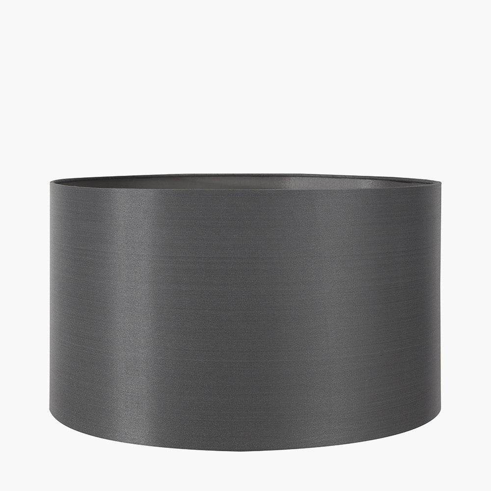 Grey silk drum shade.  Can be used as ceiling shades or for table & floor lamps.