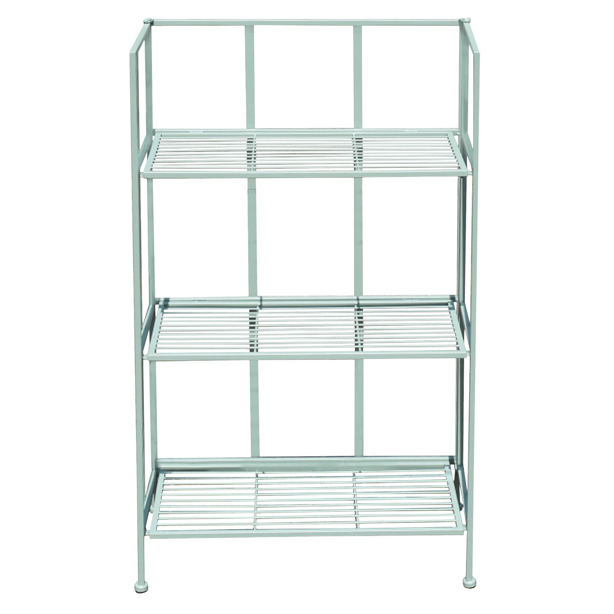 Folding indoor or outdoor shelving, blue painted and perfect storage inside or in your garden or conservatory for plants etc