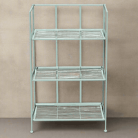 Folding indoor or outdoor shelving, blue painted and perfect storage inside or in your garden or conservatory for plants etc.