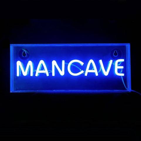 Acrylic neon wall sign "Mancave" on a box frame. A perfect retro look.
It comes with an USB cable with dimmer switch.
