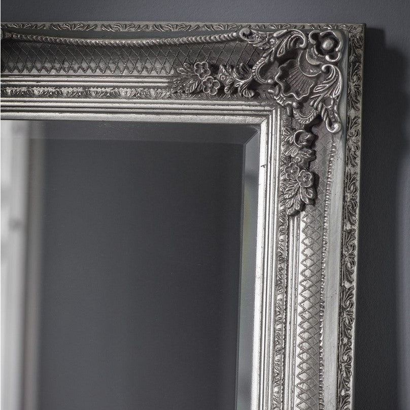 Silver Roccoco Framed Mirror 165 cm x 75 cm