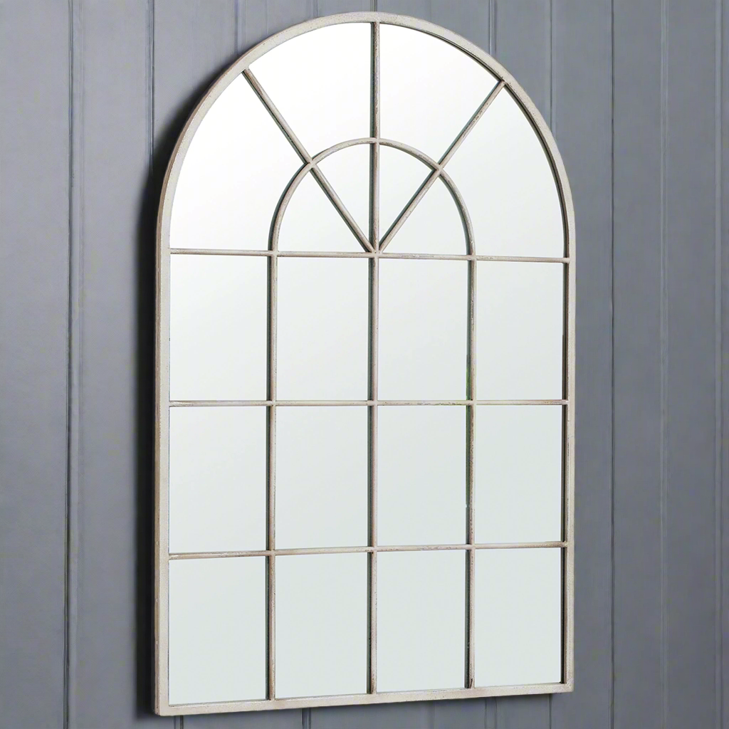 White Arched Window Mirror 90 cm x 60 cm