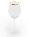 Set of 6 Wine Glasses With Gold Rim