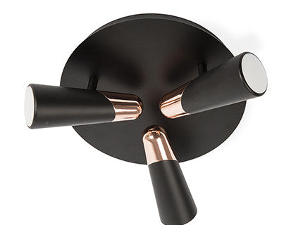 Black and Copper 3 Light Spotlight - CLEARANCE