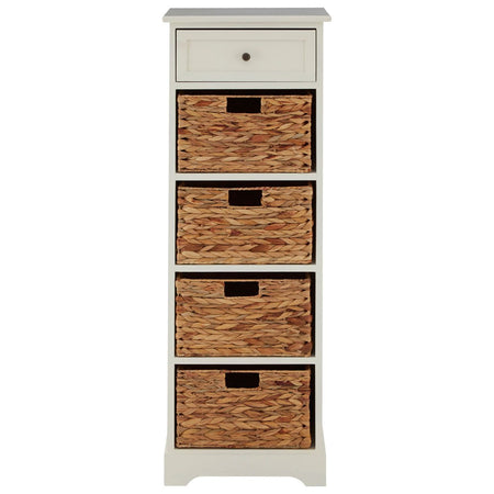 White Wood Cabinet - 4 baskets - 82cm