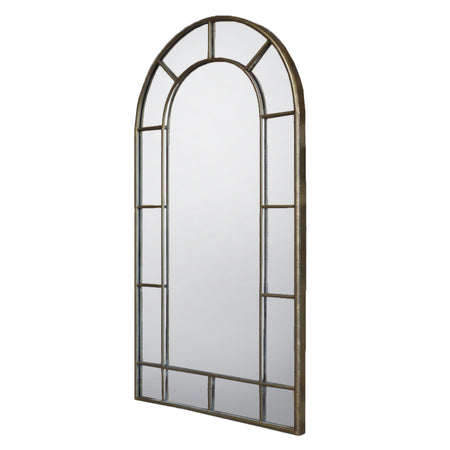 Black Arched 'Door' Window Mirror 115 cm